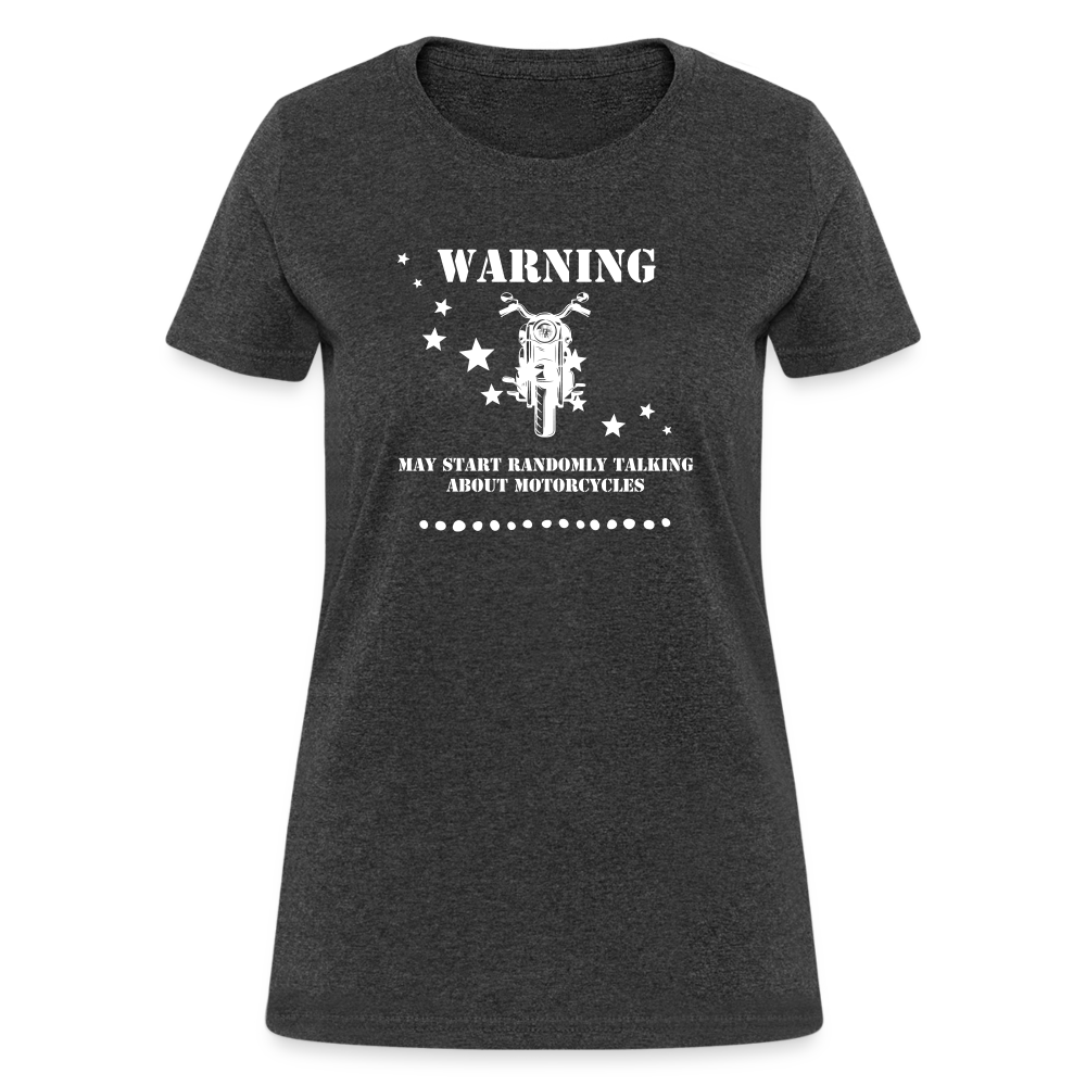 Motorcycle Warning Women's T-Shirt - heather black