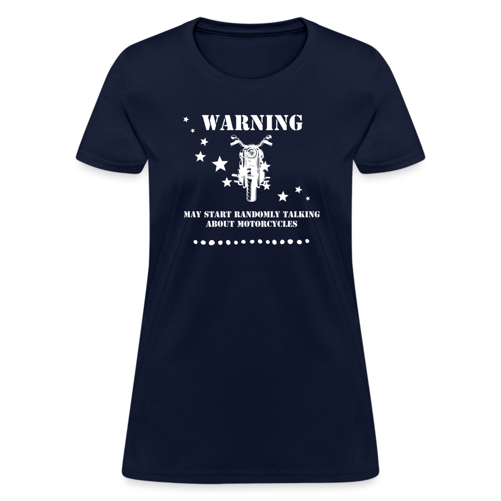 Motorcycle Warning Women's T-Shirt - navy