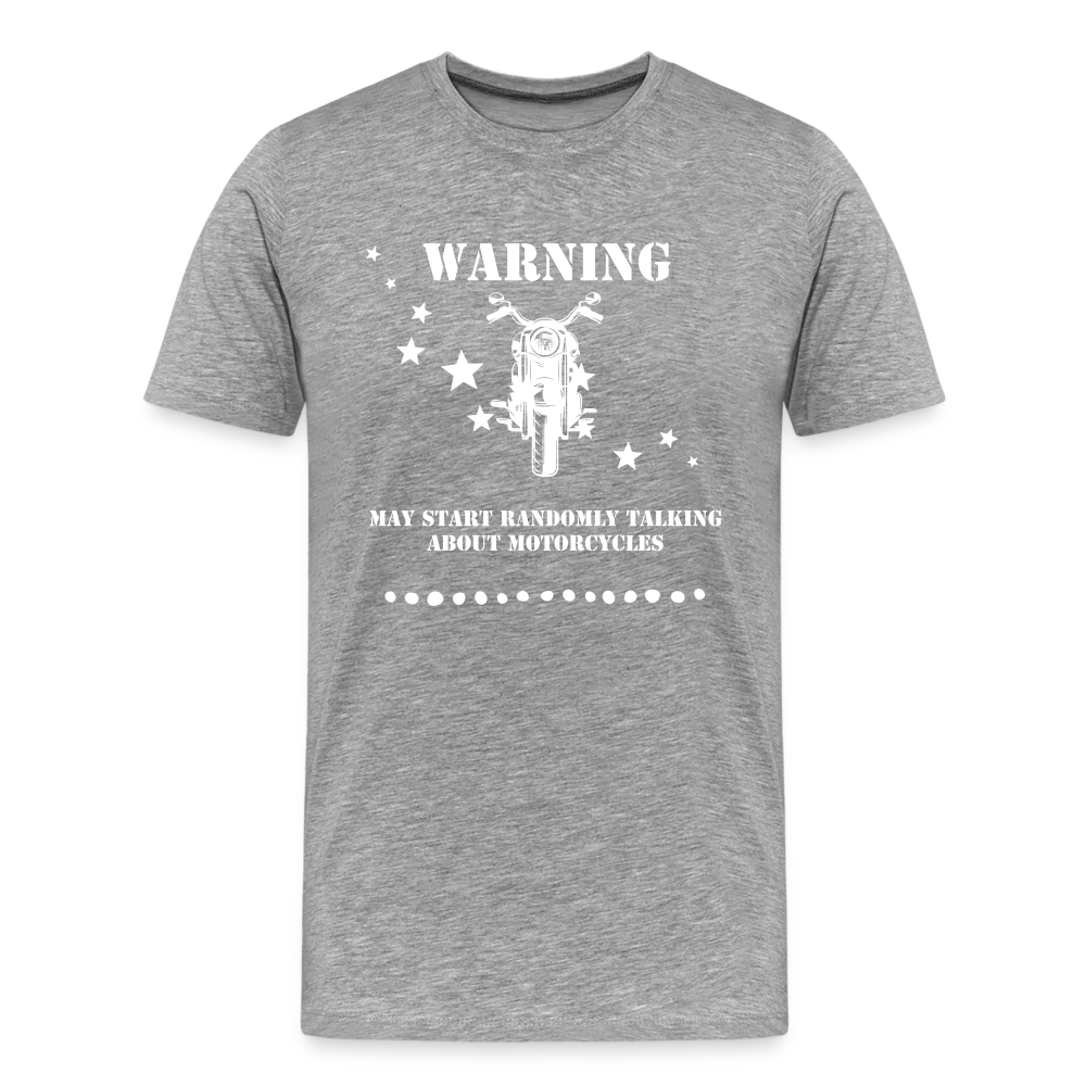 Warning Motorcycle Men's Premium T-Shirt - heather gray