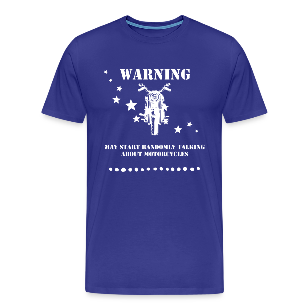 Warning Motorcycle Men's Premium T-Shirt - royal blue