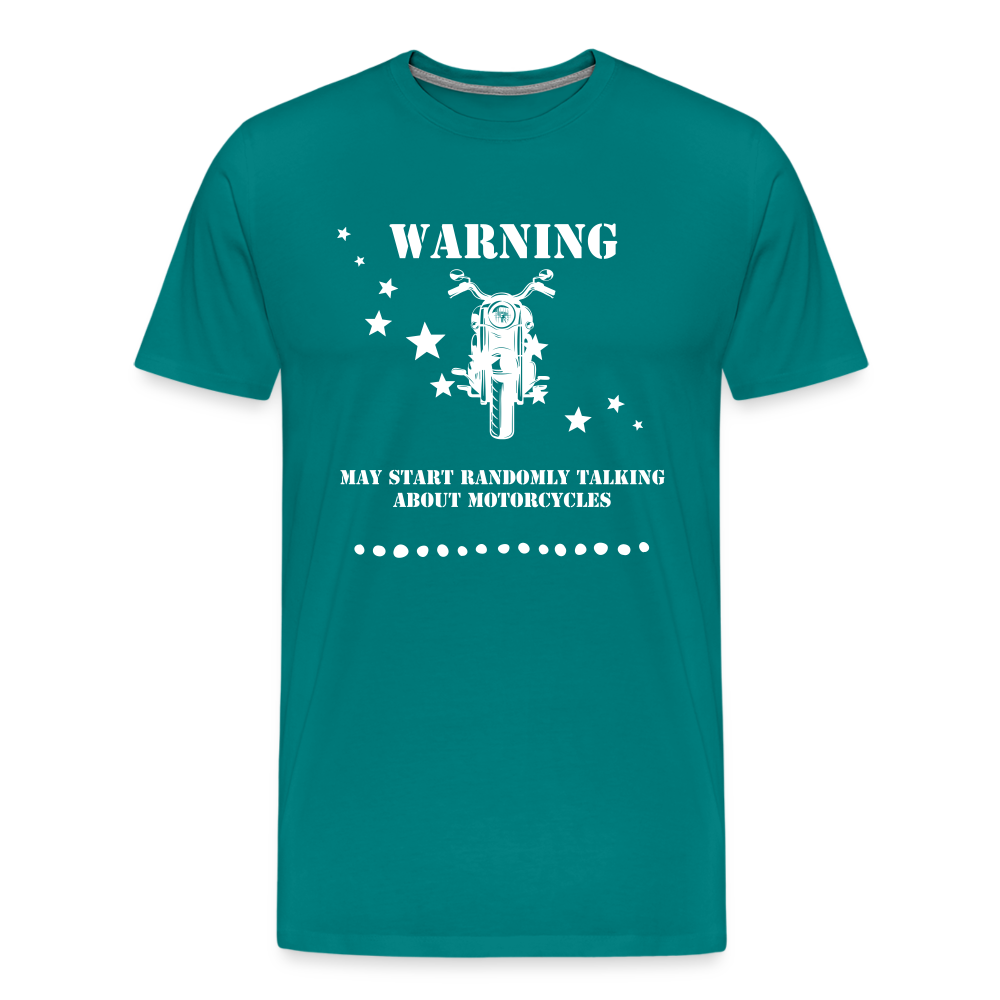 Warning Motorcycle Men's Premium T-Shirt - teal