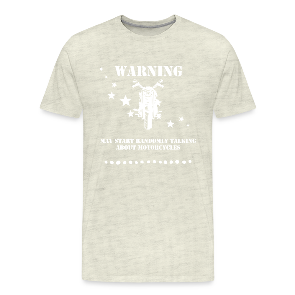 Warning Motorcycle Men's Premium T-Shirt - heather oatmeal