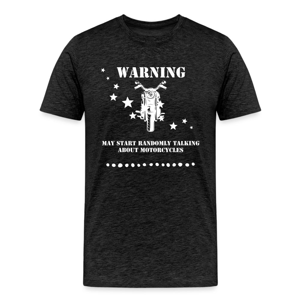 Warning Motorcycle Men's Premium T-Shirt - charcoal grey