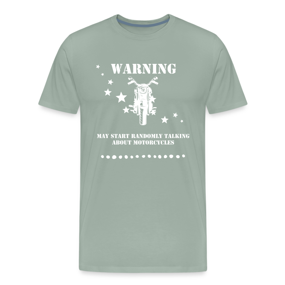 Warning Motorcycle Men's Premium T-Shirt - steel green