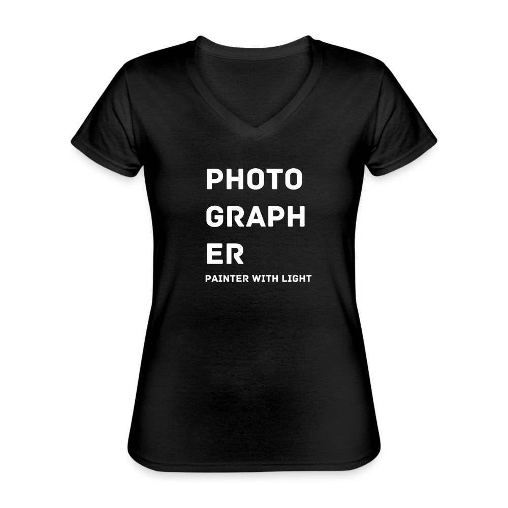Photo Graph Er Women’s V Neck T-Shirt - black