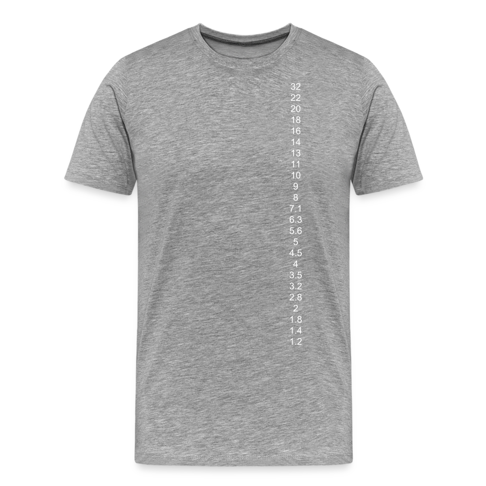 Aperture Numbers Men's Premium T-Shirt - heather gray