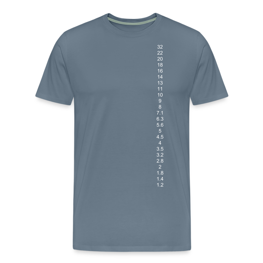 Aperture Numbers Men's Premium T-Shirt - steel blue