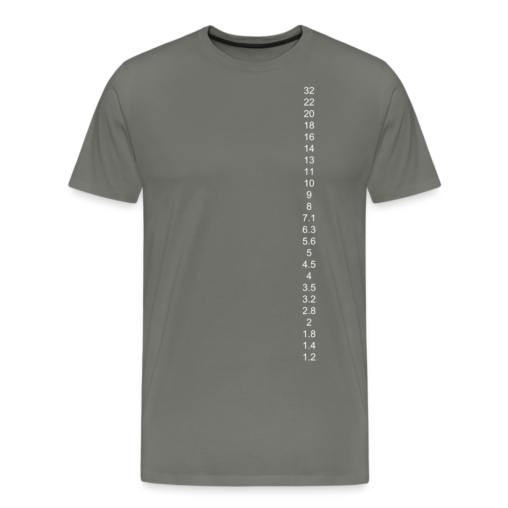 Aperture Numbers Men's Premium T-Shirt - asphalt gray