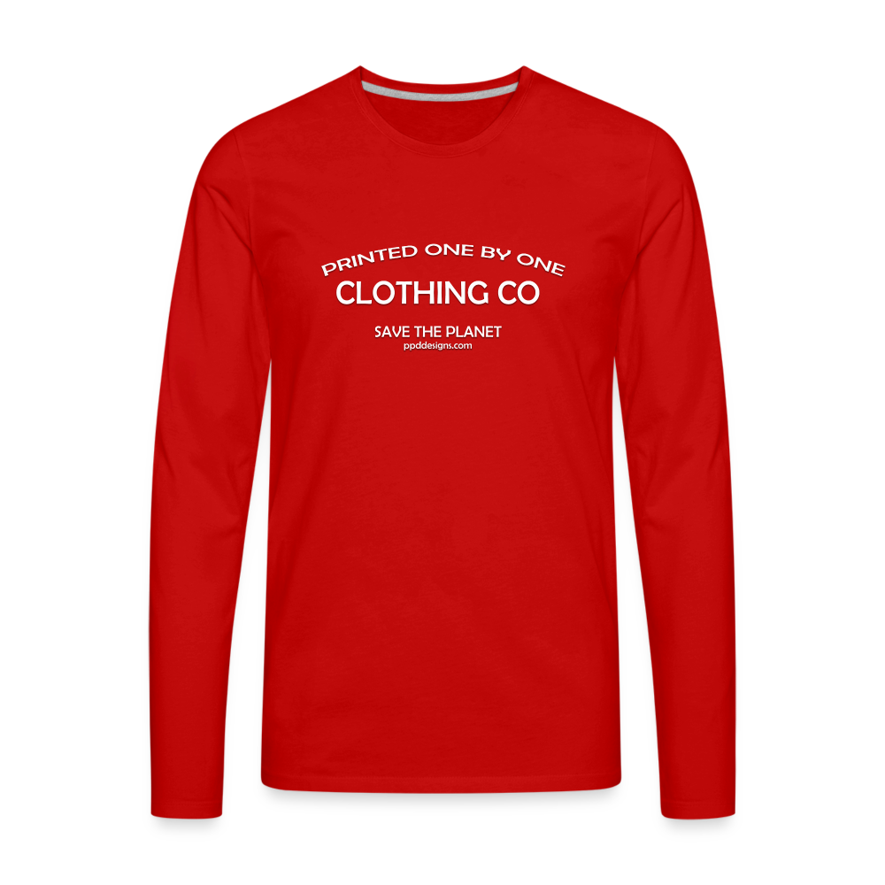 Save the Planet Men's Premium Long Sleeve T-Shirt - red