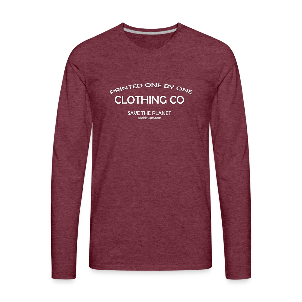 Save the Planet Men's Premium Long Sleeve T-Shirt - heather burgundy