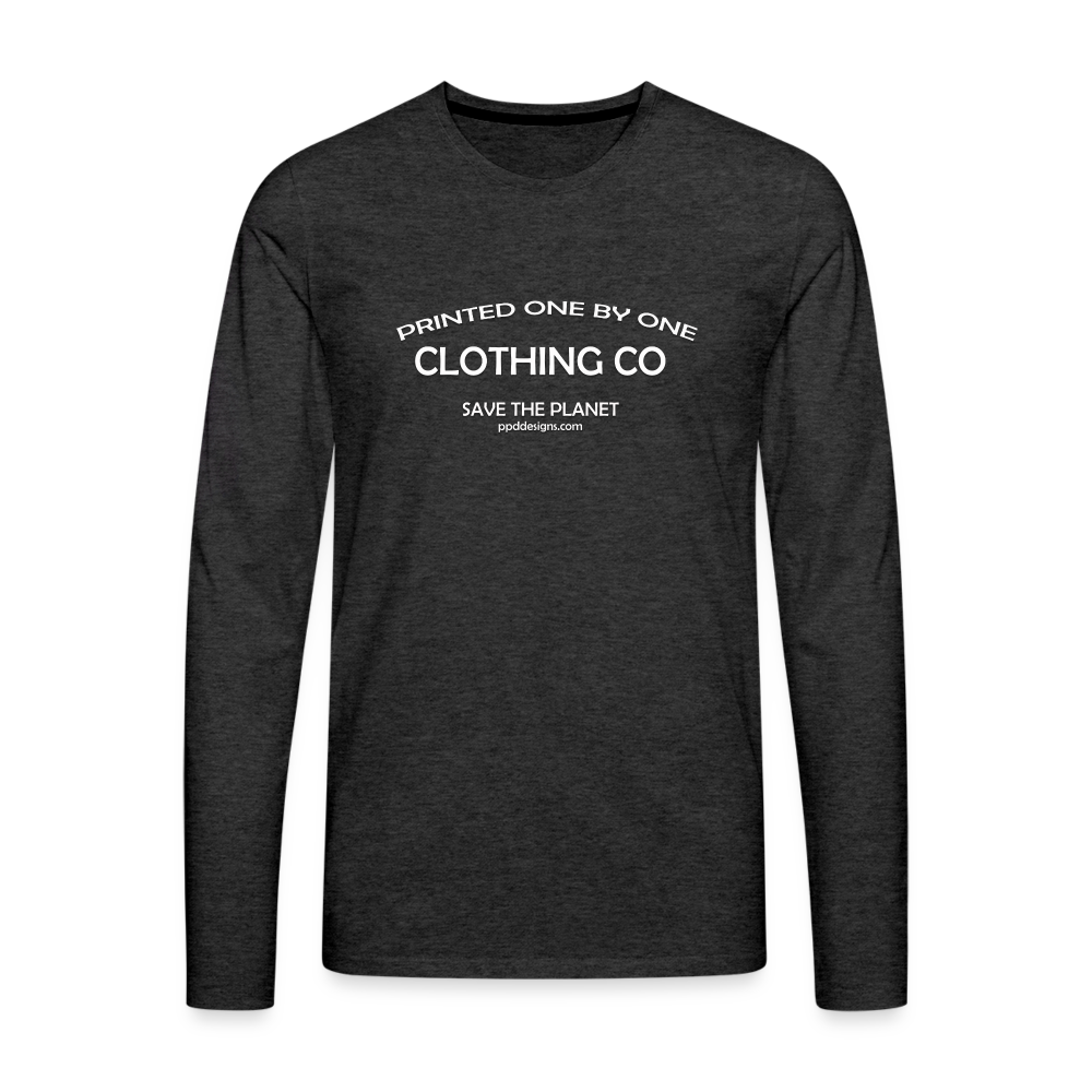 Save the Planet Men's Premium Long Sleeve T-Shirt - charcoal grey