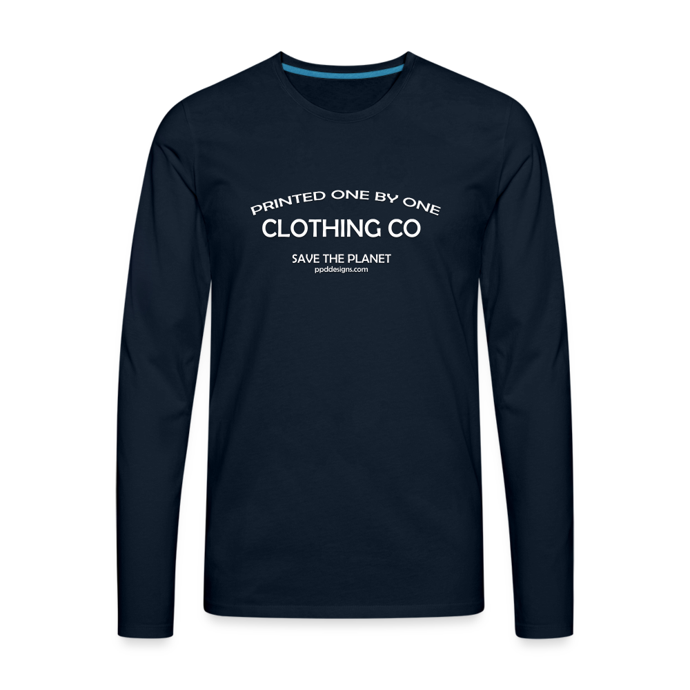 Save the Planet Men's Premium Long Sleeve T-Shirt - deep navy