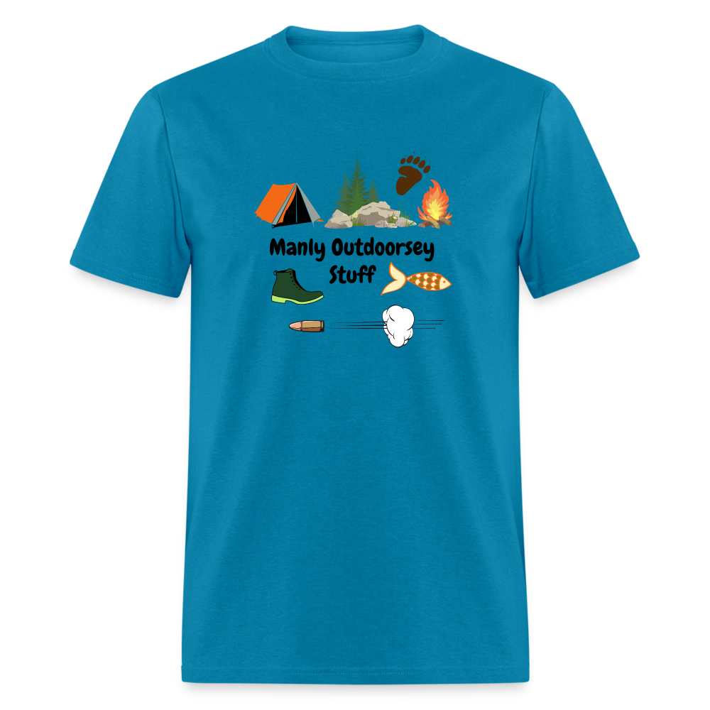 Manly Outdoorsey Stuff Classic T-Shirt - turquoise