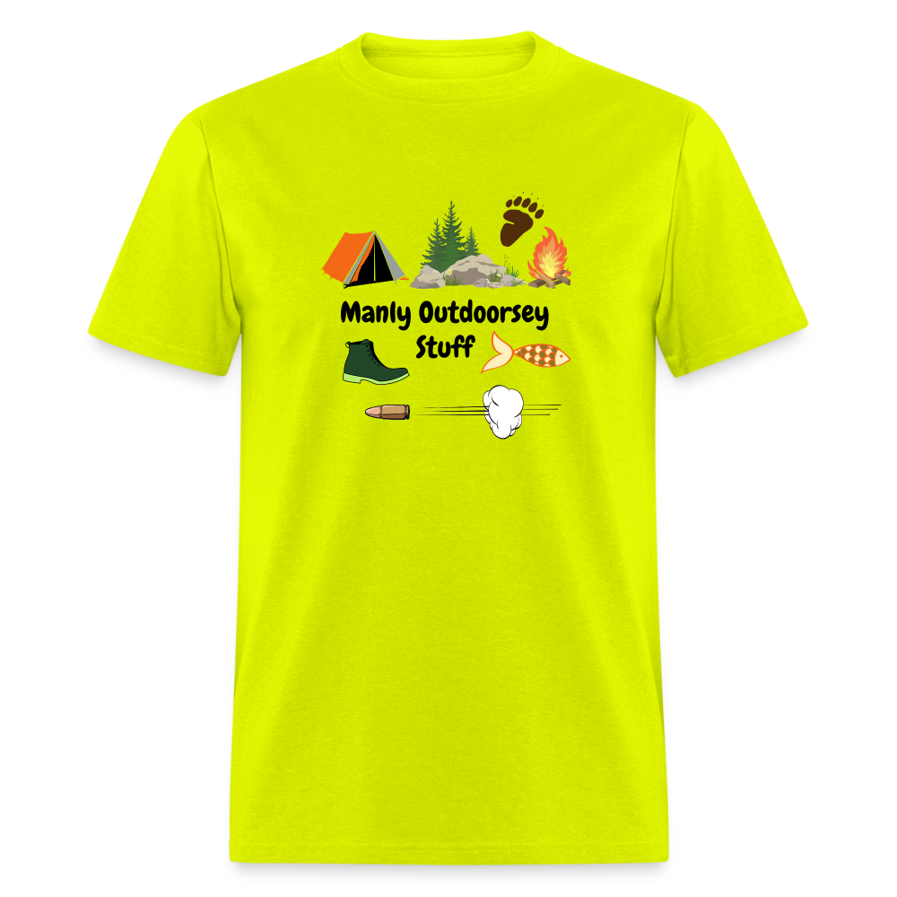 Manly Outdoorsey Stuff Classic T-Shirt - safety green