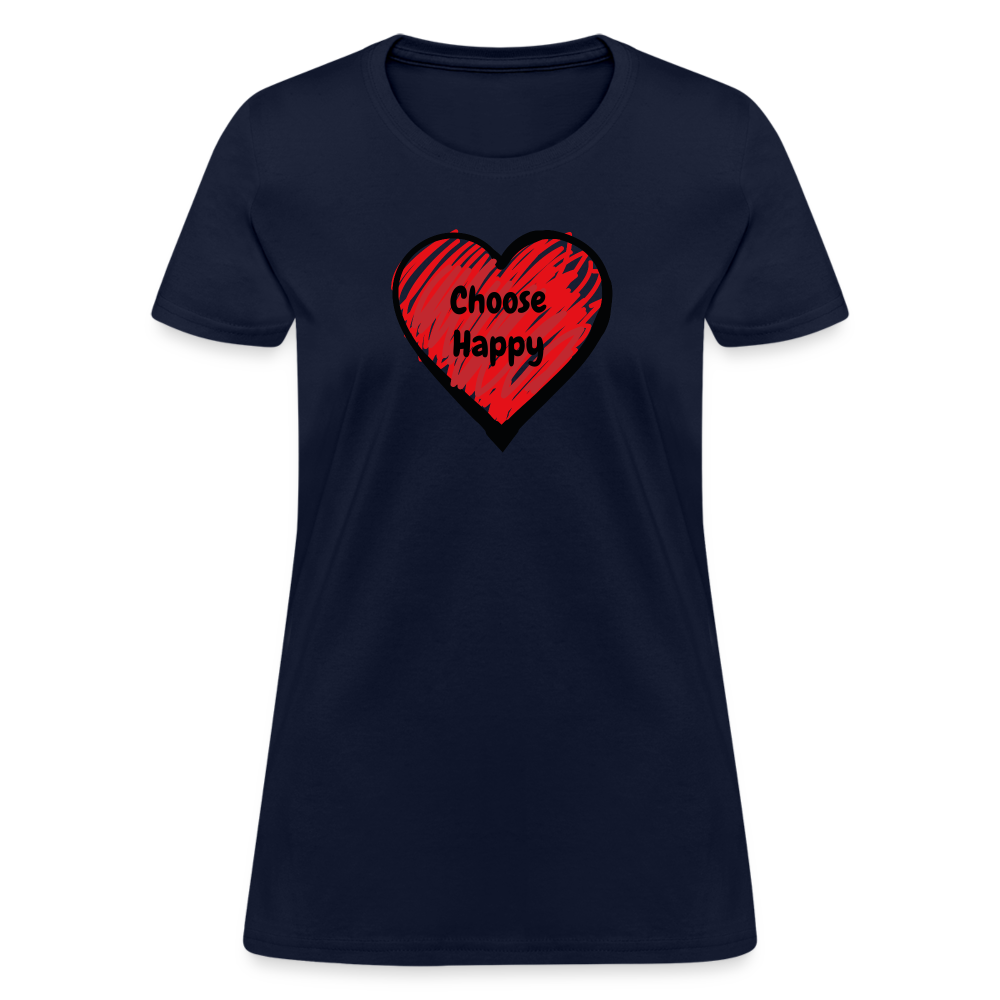 Choose Happy Women's T-Shirt - navy