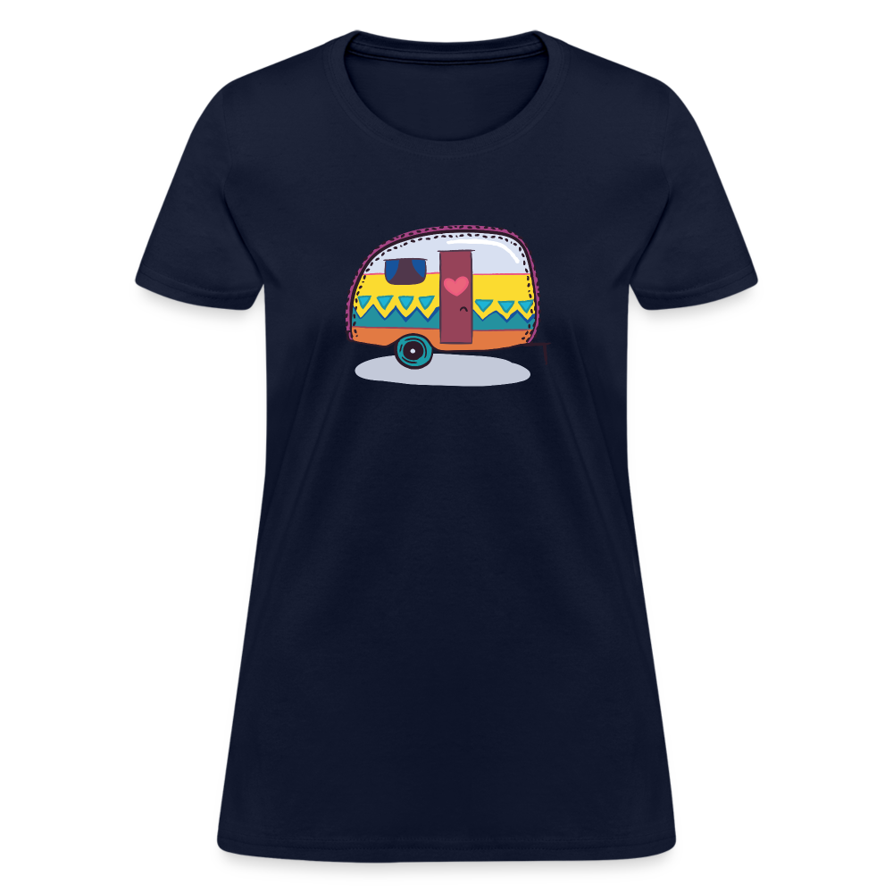 Hippy Caravan Women's T-Shirt - navy