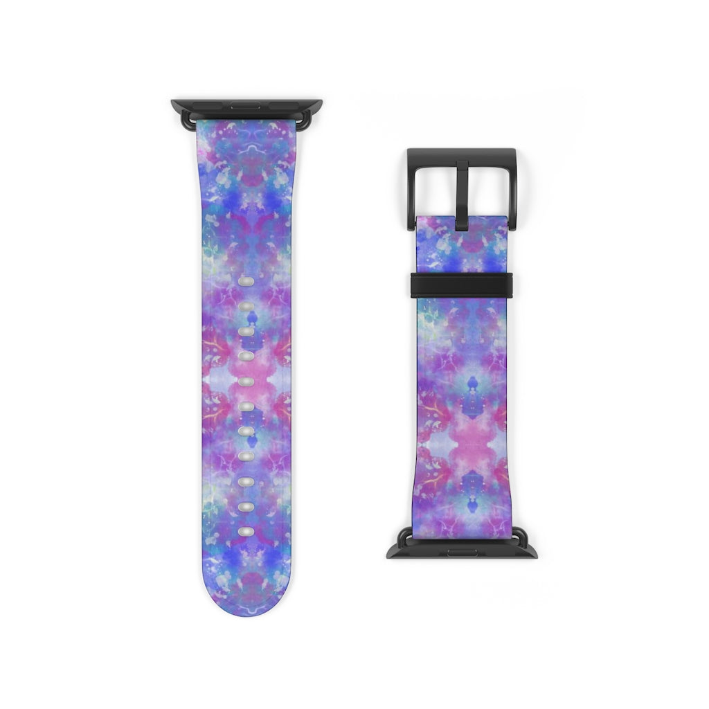 Blue Pink Aqua Apple iWatch Strap Vegan Leather