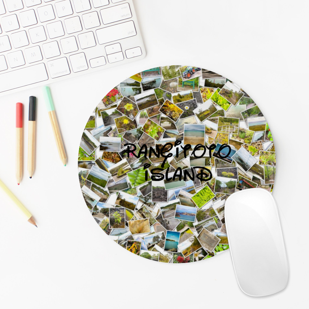 Rangitoto Island Round Waterproof Mouse Pad