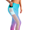 Ombre Aqua Pink Mesh Panel Side Pockets Leggings (FWS)