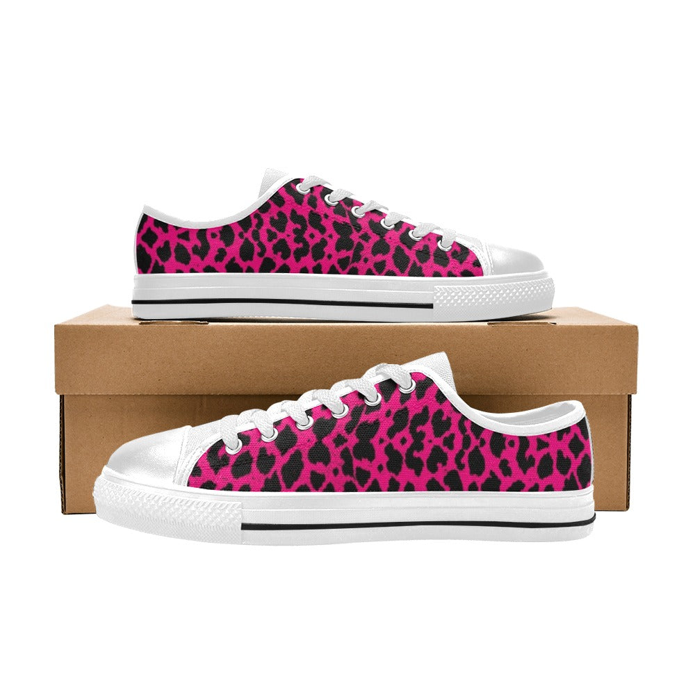 Hot Pink Leopard Women's Low Rise Shoes