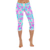 Pink Purple Aqua Spots Capri Leggings up to 5 XL