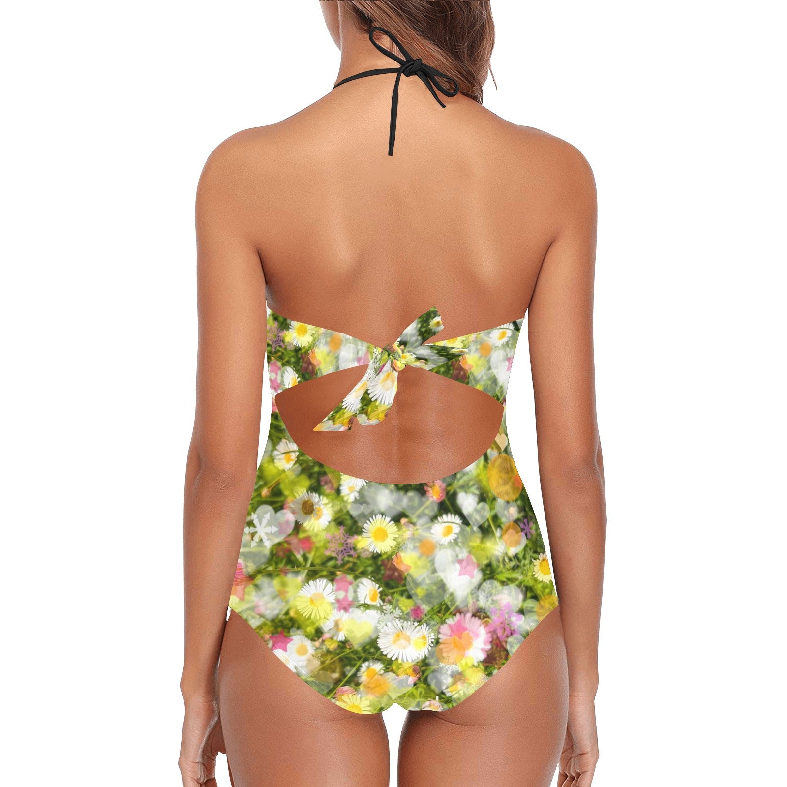 Tiny Daisies Lace Band Embossing Swimsuit up to 2 XL (FWS)