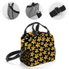 Yellow Frangipanis Black Insulated Lunch Bag with Handles & Top Strap