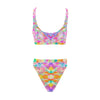 Colourful Whispers Sport Top & High-Waisted Bikini up to 5 XL (FWS)