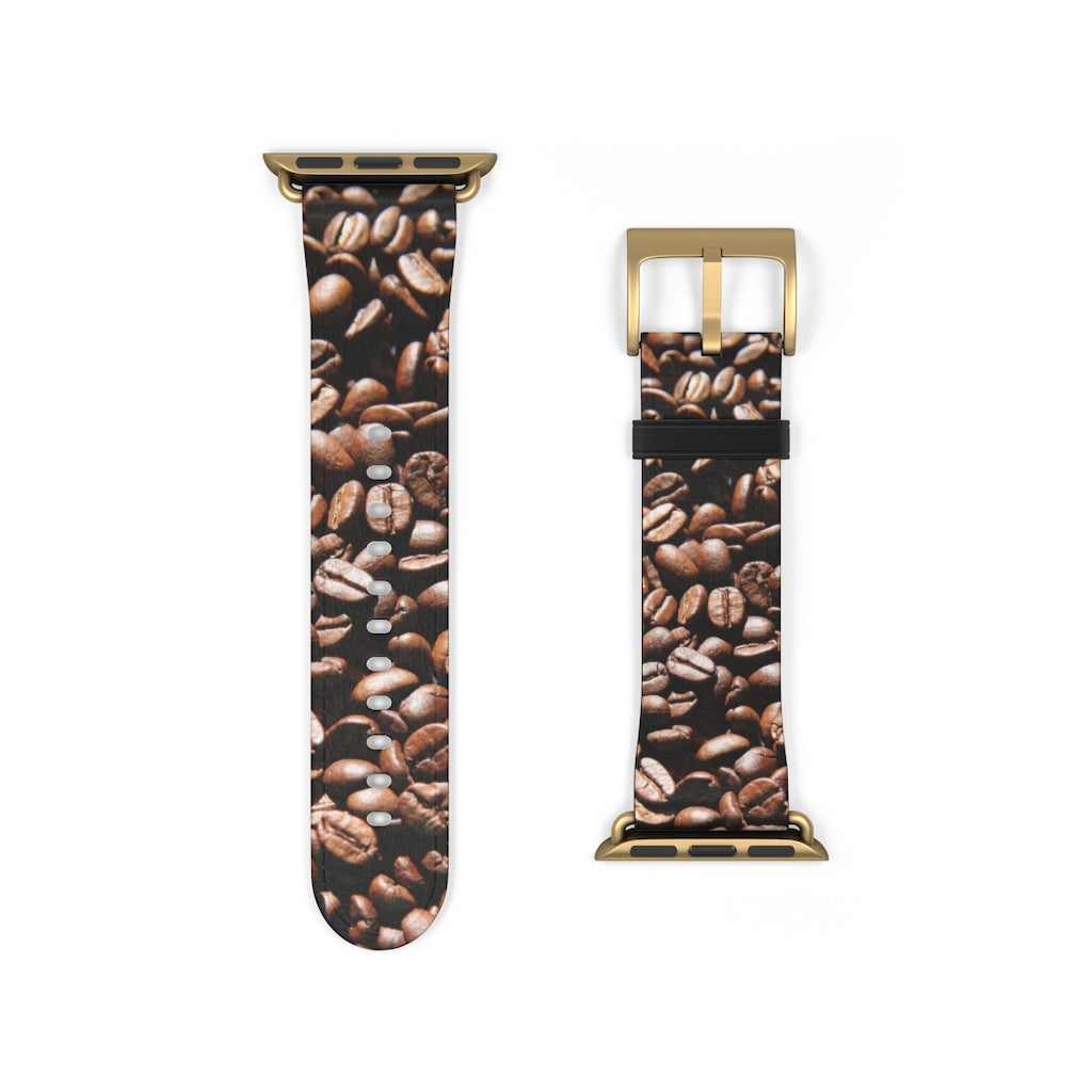 Coffee Beans Apple iWatch Strap Vegan Leather