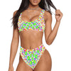 Colour Bubbles Sport Top & High-Waisted Bikini Swimsuit up to 5 XL (FWS)