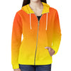 Ombre Orange Yellow Full Zip Hoodie up to 2 XL