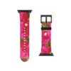 Crimson Bougainvillea Apple iWatch Strap Vegan Leather