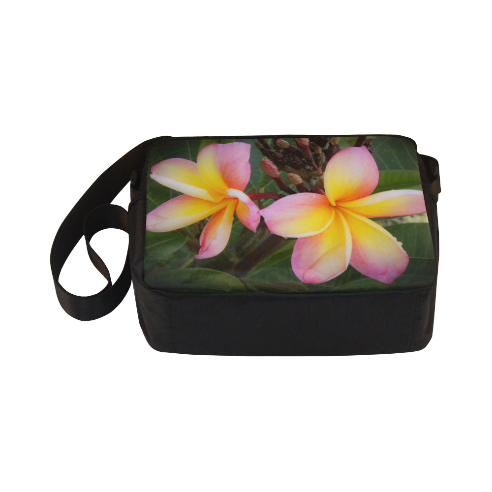 Tri Colour Frangipani 02 Cross-Body Shoulder Bag