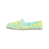 Yellow Aqua Spots Women's Canvas Slip On Shoes