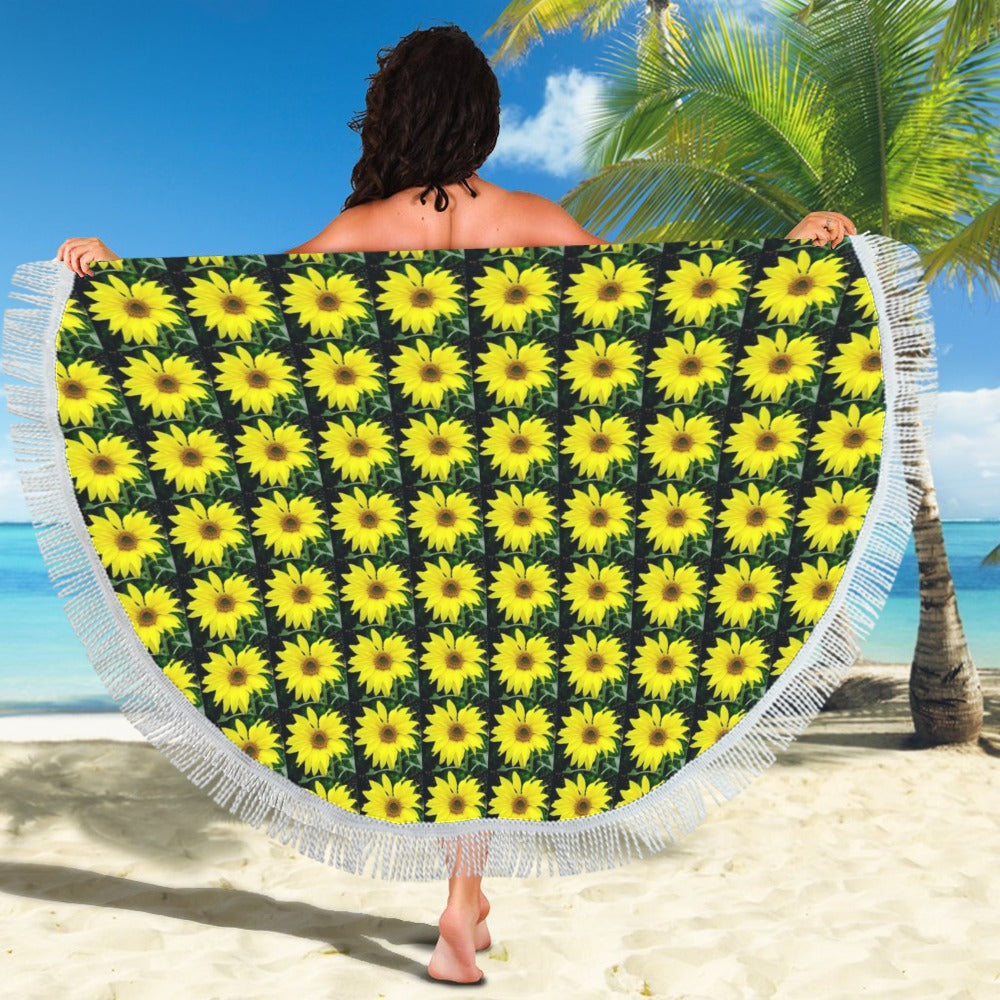 Single Sunflower Beach Shawl / Blanket (FWS)