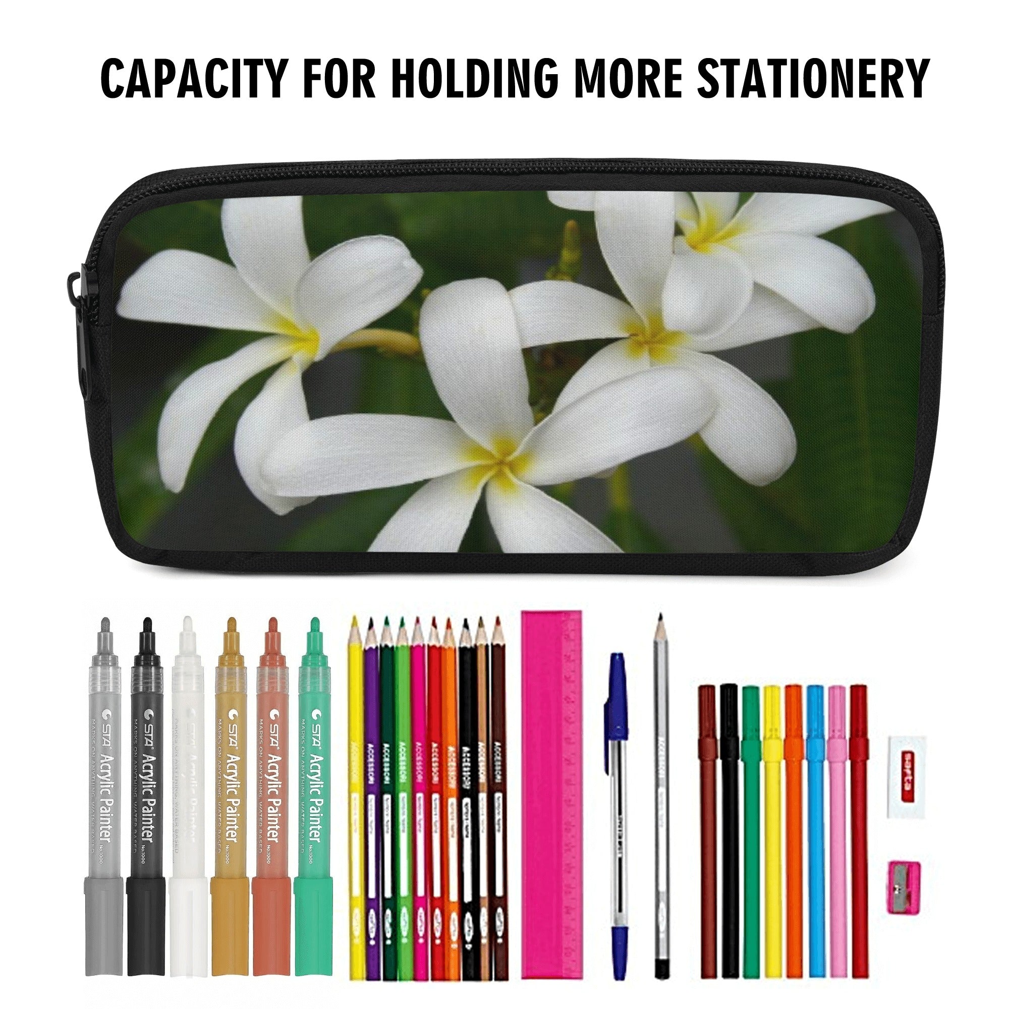 White Frangipanis Pencil Cases