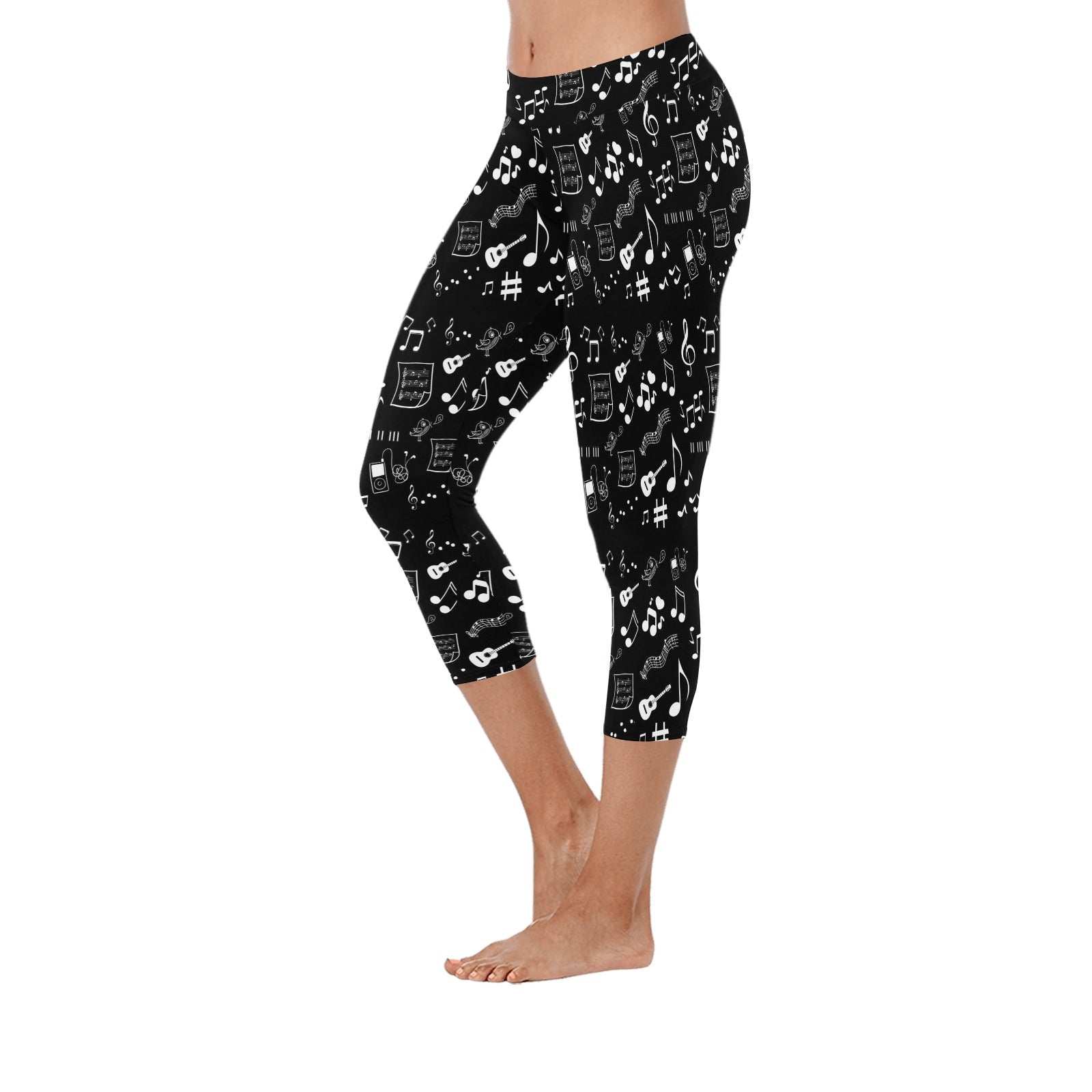 Musical Notes Capri Leggings up to 5 XL