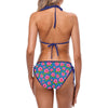 Graphic Pink Hibiscus Blue Bikini up to 5 XL (FWS)