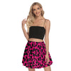 Hot Pink Leopard Women's Mini Skater Skirt up to 3 XL (FWS)