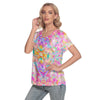 Colourful Whispers V-Neck T-Shirt up to 4 XL (FWS)