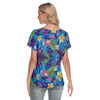 Hawaiian Blue V Neck Top up to 4 XL (FWS)