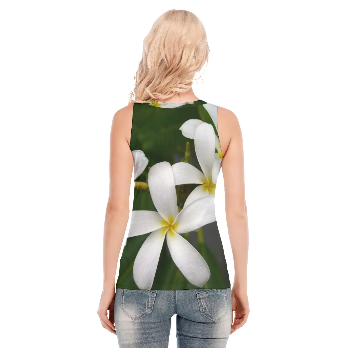 White Frangipani Women's Skinny Sport Tank Top