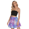 Blue Pink Aqua Mini Skater Skirt No Pockets up to 3 XL (FWS)