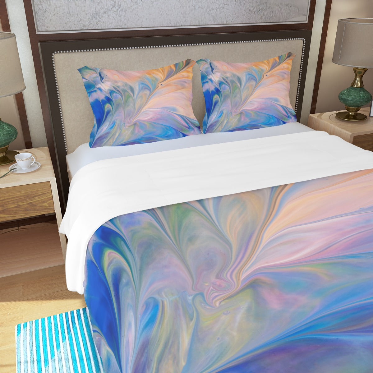 Painted Perfection Three Piece Bed Cover Set