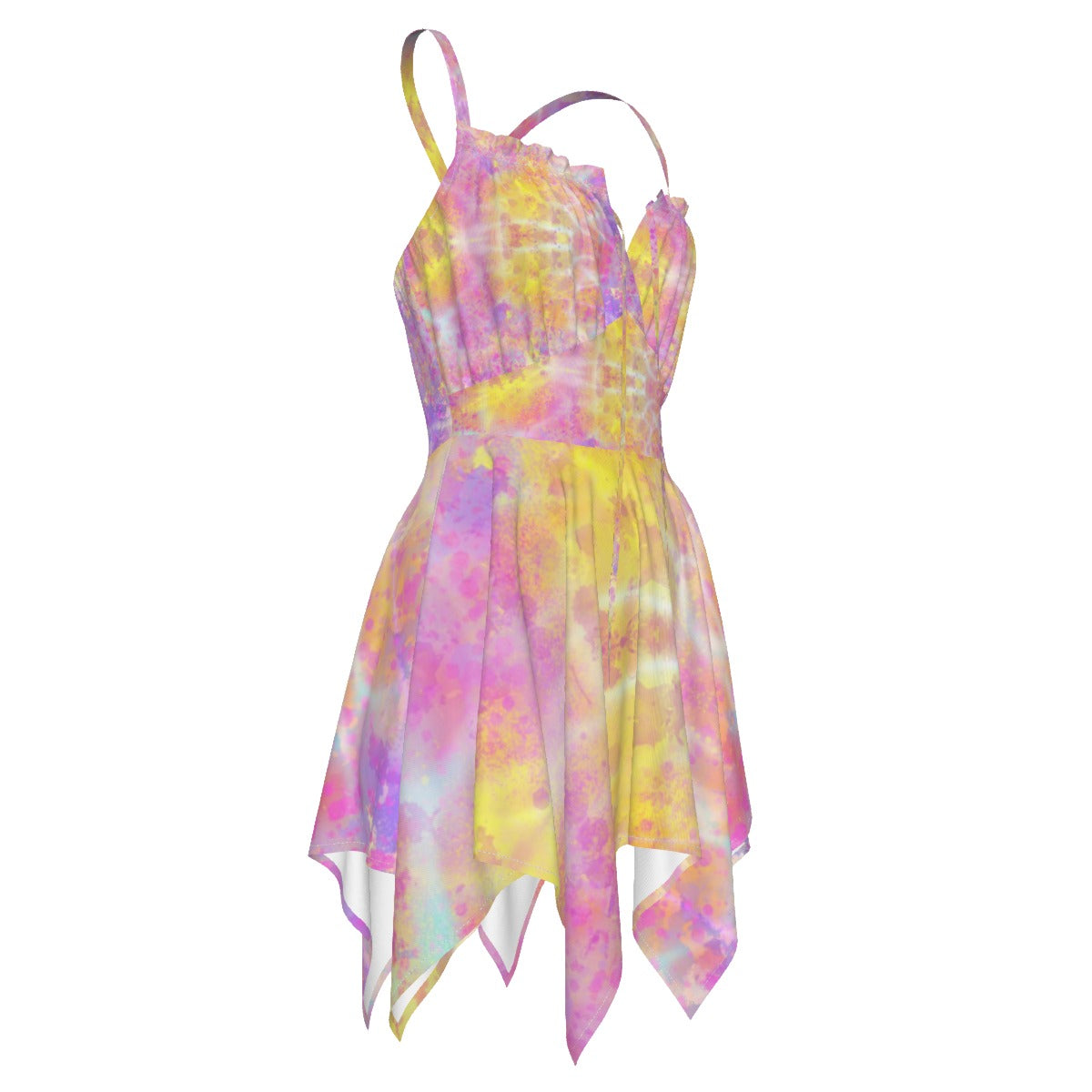 Pretty Pastels Asymmetrical Hemline Dress up to 3 XL