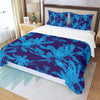 Blue on Blue Leaves Three Piece Bed Cover Set