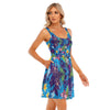 Hawaiian Blue Tank Vest Dress with Pockets up to 5 XL (FWS)