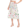 Graphic Lillies White Chiffon Skirt No Pockets up to 2XL (FWS)