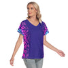 Dark Blue L V-Neck Top up to 4 XL (FWS)