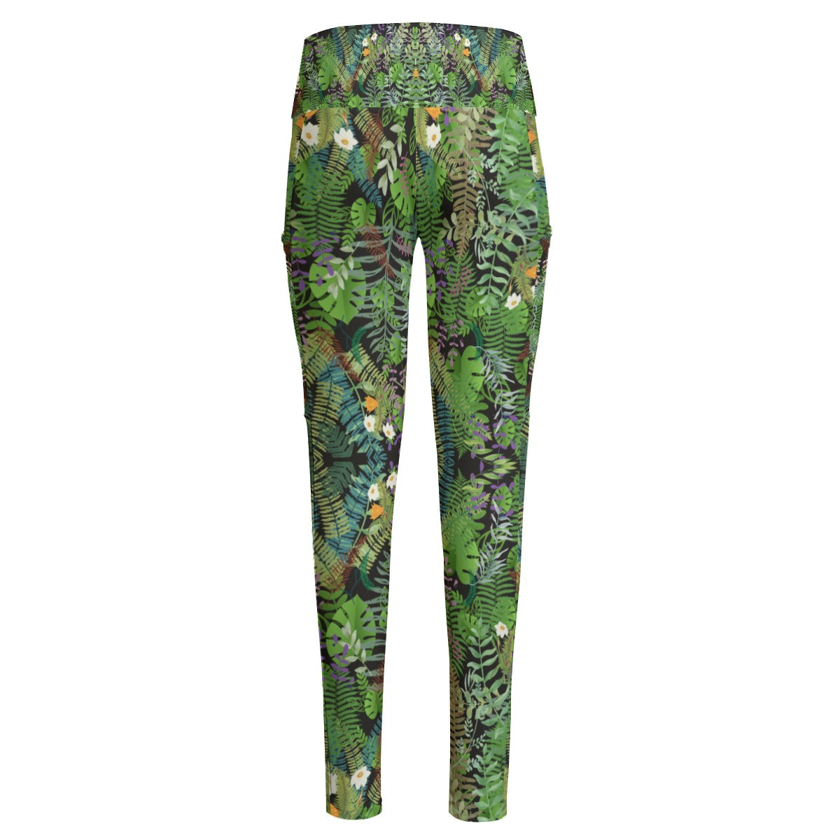 Graphic Jungle High Waist Leggings with Side Pockets up to 6 XL